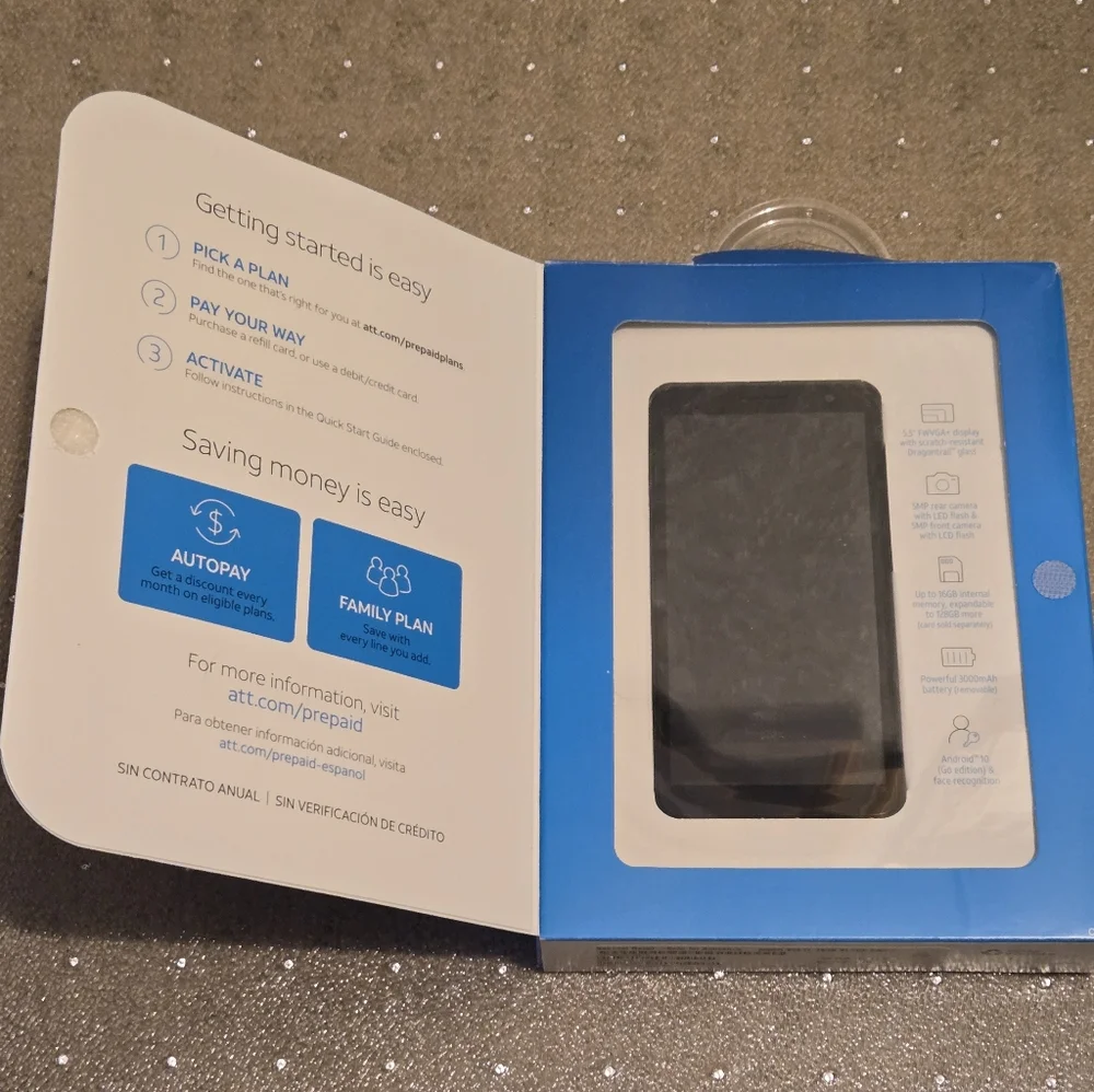 AT&T Alcatel Black Smartphone - Android Go Edition